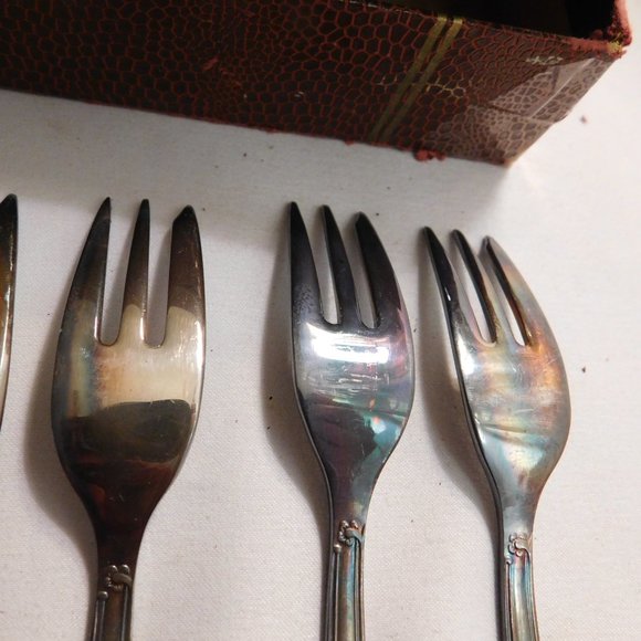 Vintage Schaso German Cocktail Fork Set - Picture 12 of 16